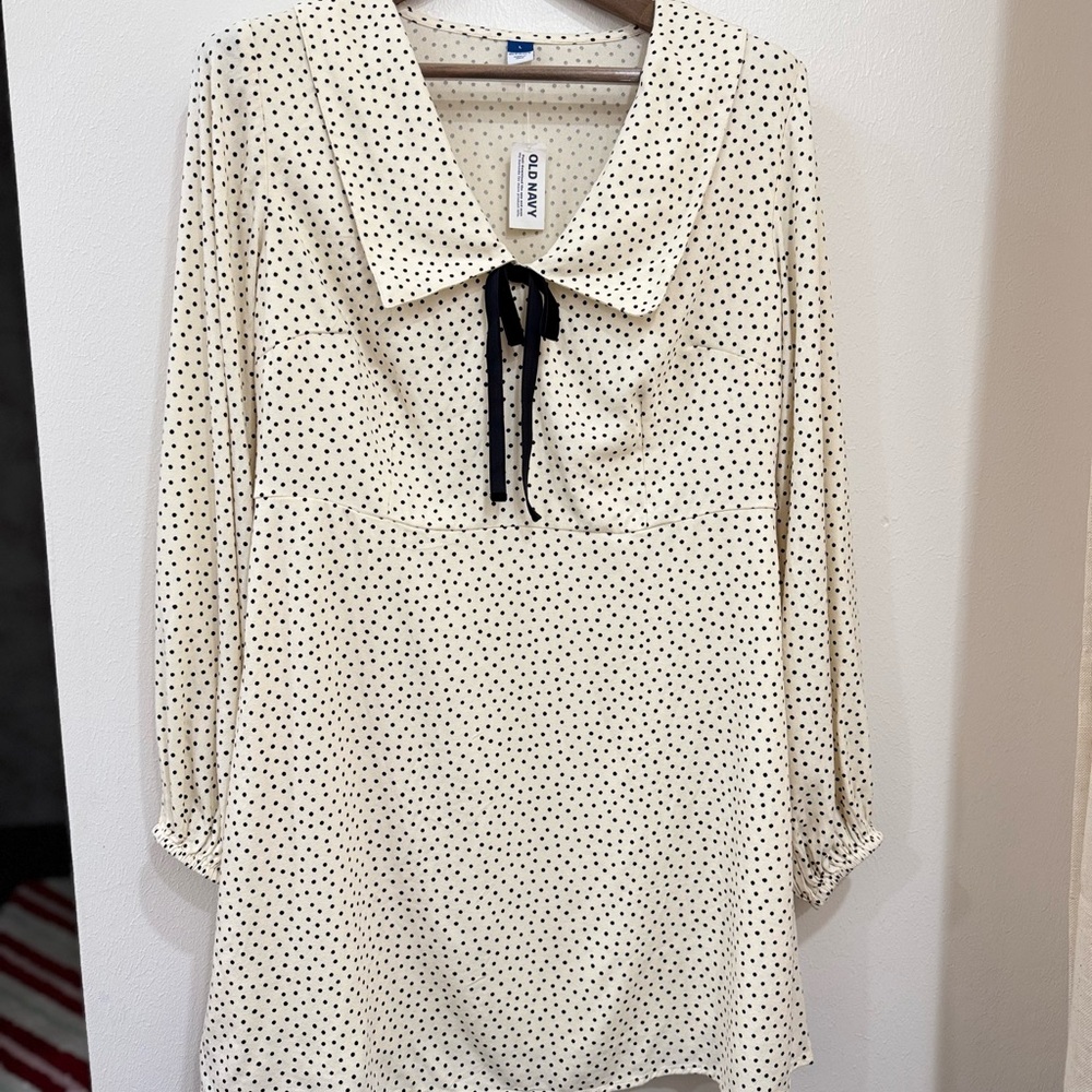 Coquette Polka Dot Peter Pan Collar Dress/Puff sleeve Babydoll mini